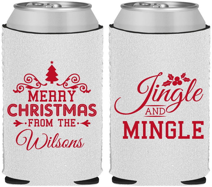 Custom Christmas Neoprene Can Coolers - Jingle And Mingle | 280034