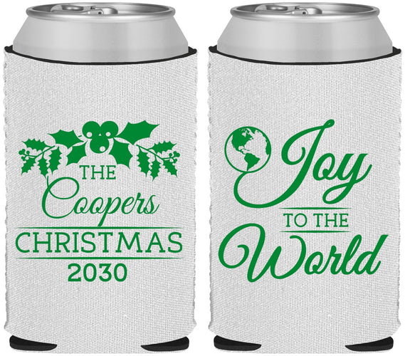Custom Christmas Neoprene Can Coolers - Joy To The World | 280035