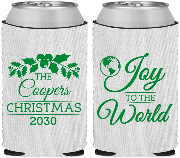 Custom Christmas Neoprene Can Coolers - Joy To The World | 280035