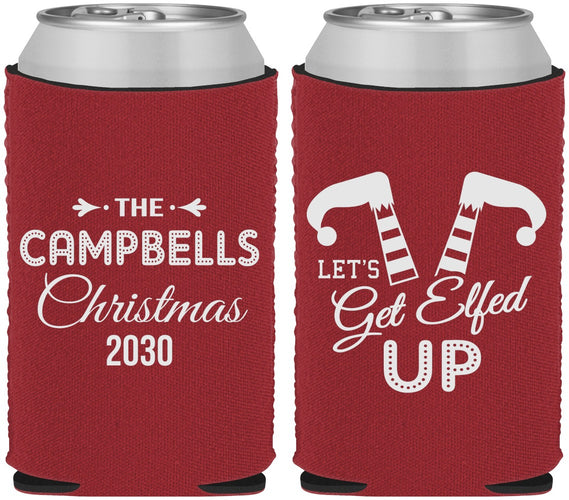 Custom Christmas Neoprene Can Coolers - Lets Get Elfed Up | 280036