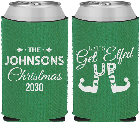 Custom Christmas Neoprene Can Coolers - Lets Get Elfed Up | 280037