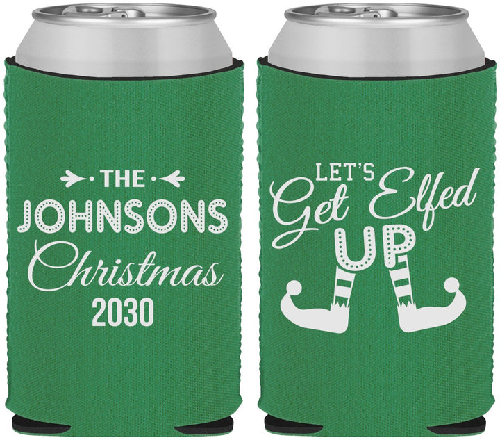 Custom Christmas Neoprene Can Coolers - Lets Get Elfed Up | 280037