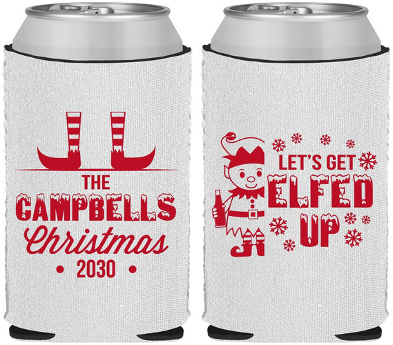 Custom Christmas Neoprene Can Coolers - Lets Get Elfed Up | 280038