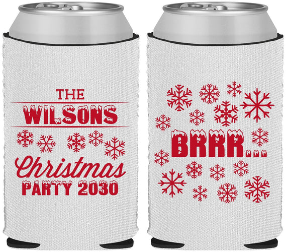 Custom Christmas Neoprene Can Coolers - Snowflakes | 280042
