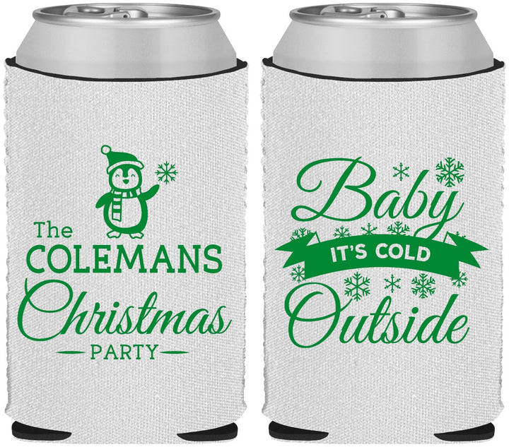 Custom Christmas Neoprene Can Coolers - Cold Outside | 280043