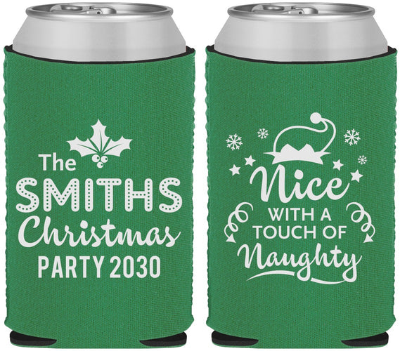 Custom Christmas Neoprene Can Coolers - Touch Of Naughty | 280049