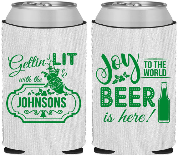Custom Christmas Neoprene Can Coolers - Wine | 280055