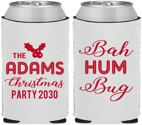 Custom Christmas Neoprene Can Coolers - Bah Hum Bug | 280058