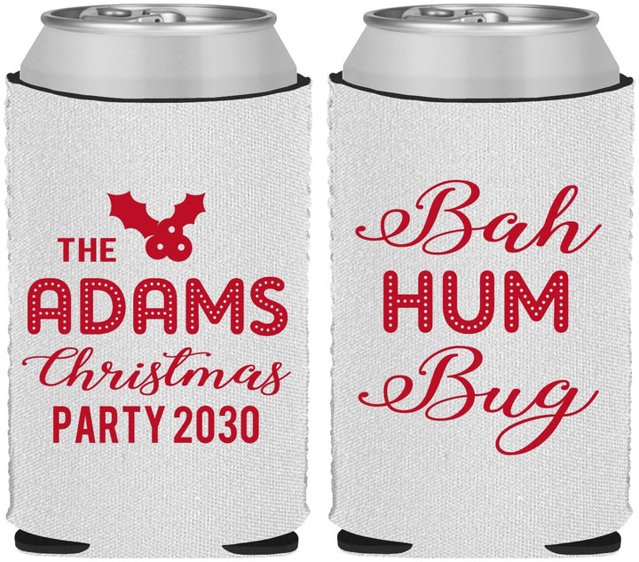 Custom Christmas Neoprene Can Coolers - Bah Hum Bug | 280058