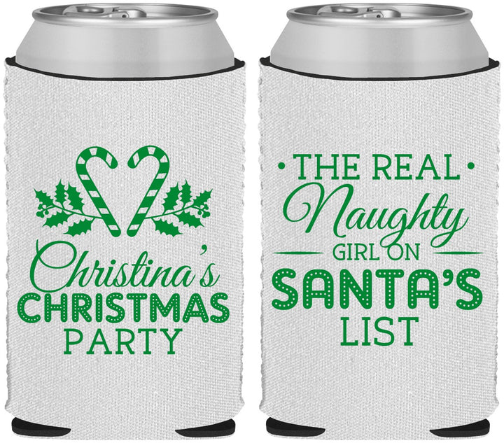 Custom Christmas Neoprene Can Coolers - Naughty List | 280059