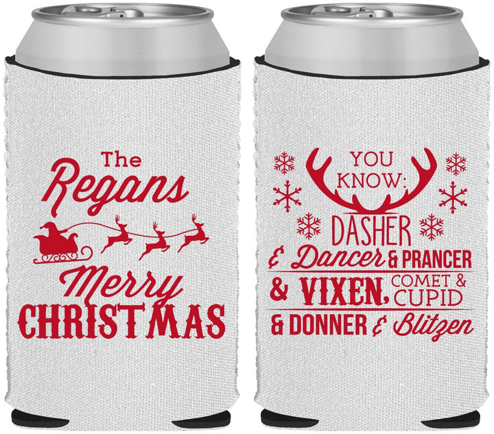 Custom Christmas Neoprene Can Coolers - Reindeer | 280062