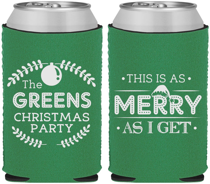 Custom Christmas Neoprene Can Coolers - Merry As I Get | 280065