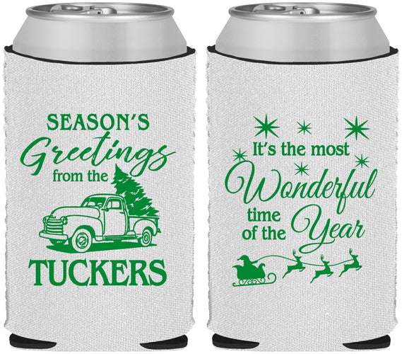 Custom Christmas Neoprene Can Coolers - Season Greetings | 280071