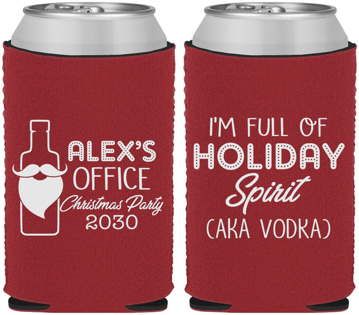Custom Christmas Neoprene Can Coolers - Holiday Spirit | 280072
