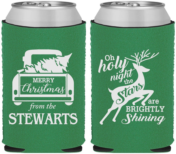 Custom Christmas Neoprene Can Coolers - Tree | 280073