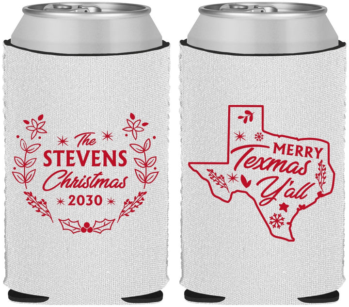 Custom Christmas Neoprene Can Coolers - Texmas Yall | 280074