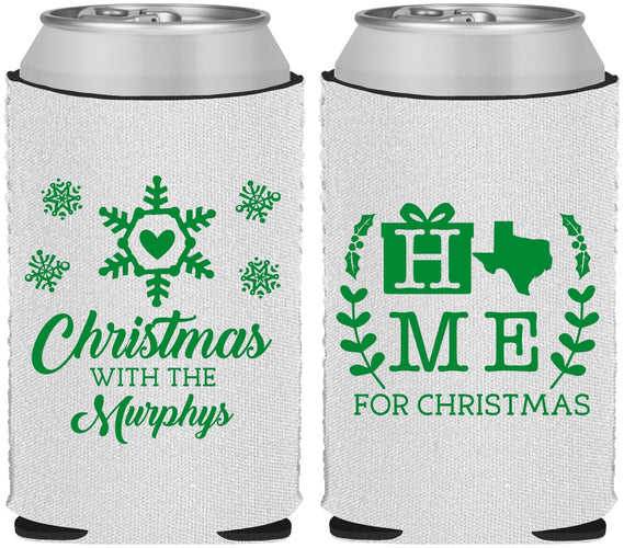 Custom Christmas Neoprene Can Coolers - Texas | 280075