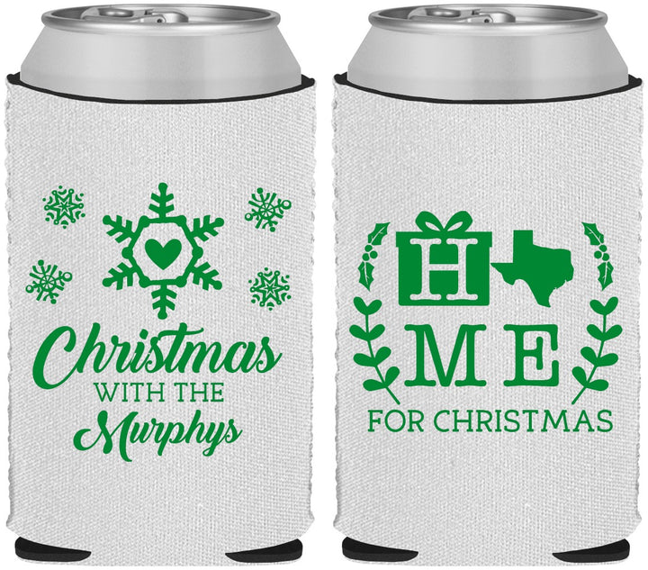 Custom Christmas Neoprene Can Coolers - Texas | 280075