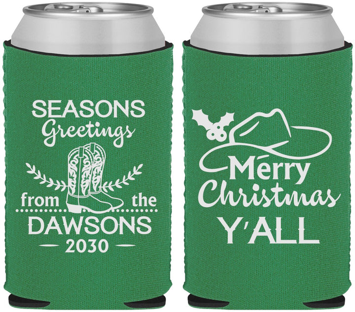 Custom Christmas Neoprene Can Coolers - Texas | 280077