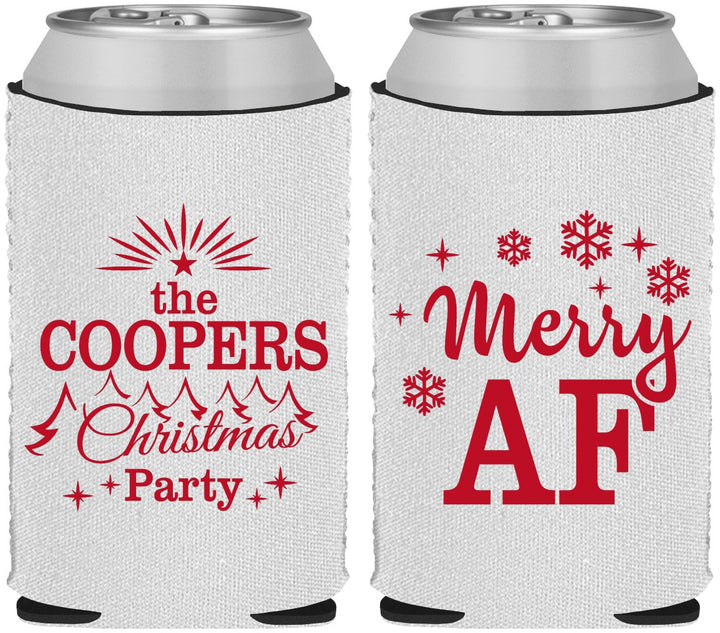 Custom Christmas Neoprene Can Coolers - Merry Af | 280078
