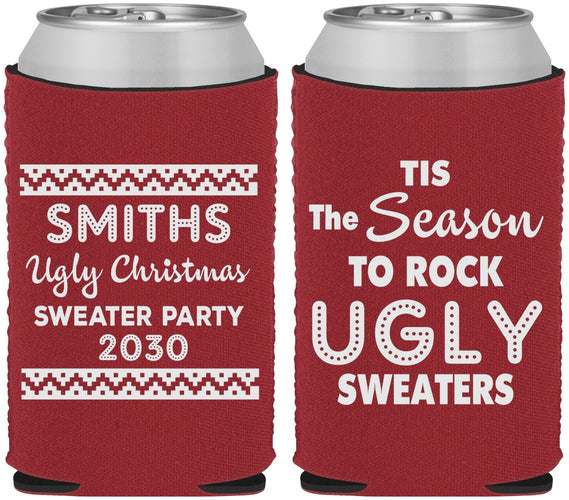 Custom Christmas Neoprene Can Coolers - Ugly Sweater | 280080