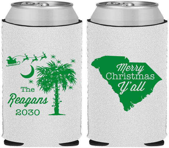 Custom Christmas Neoprene Can Coolers - South Carolina | 280083