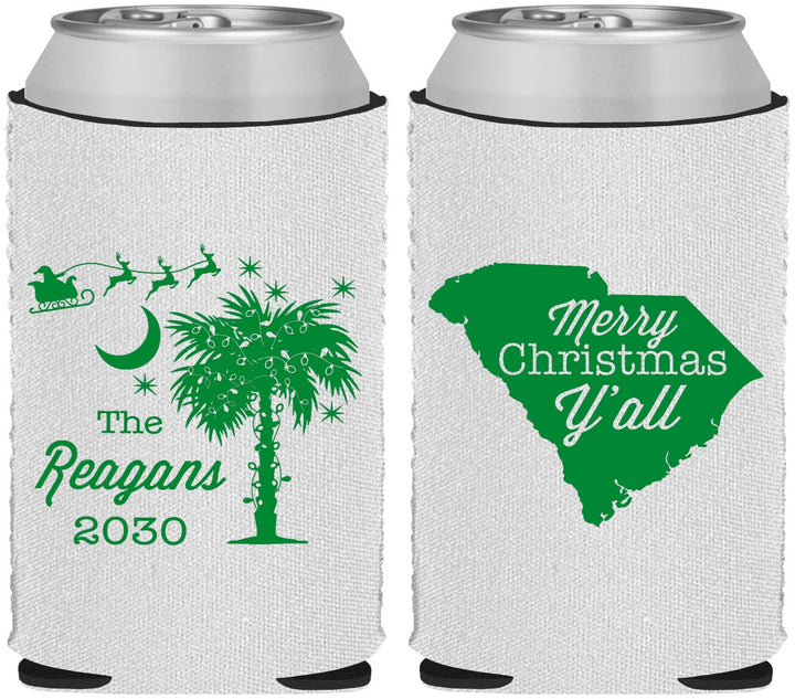 Custom Christmas Neoprene Can Coolers - South Carolina | 280083