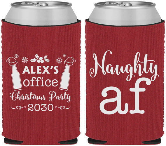 Custom Christmas Neoprene Can Coolers - Naughty Af | 280084