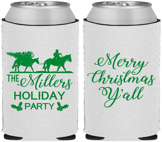 Custom Christmas Neoprene Can Coolers - Country | 280087