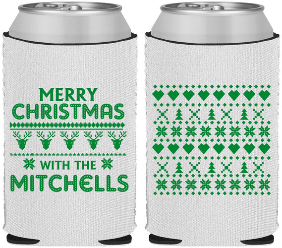 Custom Christmas Neoprene Can Coolers - Ugly Sweater | 280091
