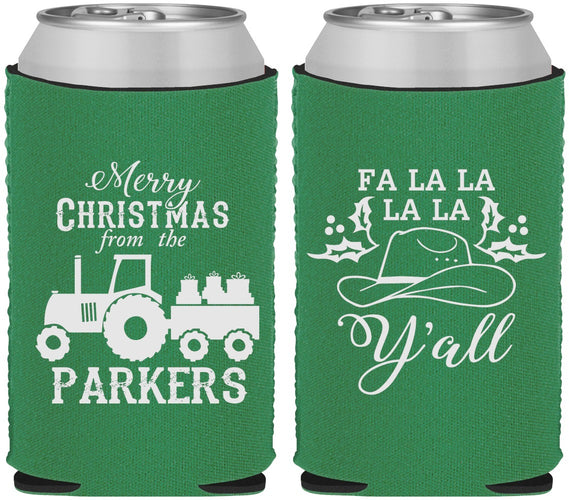 Custom Christmas Neoprene Can Coolers - Country | 280097
