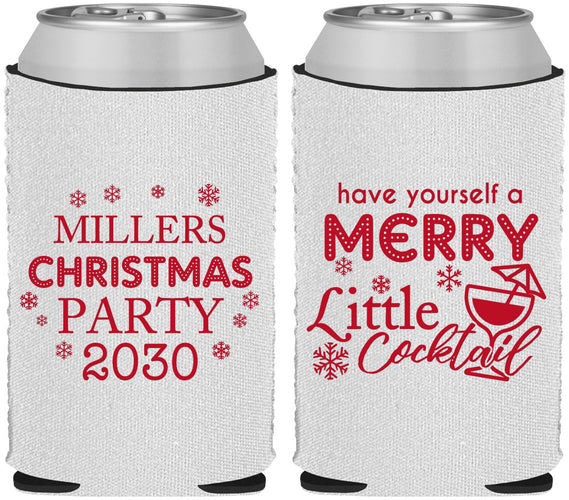 Custom Christmas Neoprene Can Coolers - Cocktail | 280098