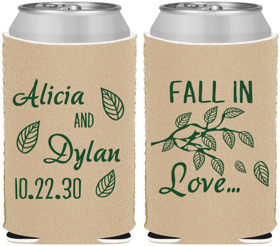 Custom Wedding Neoprene Can Coolers - Fall In Love | 283
