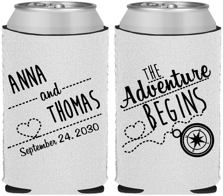 Custom Wedding Neoprene Can Coolers - The Adventure Begins | 284