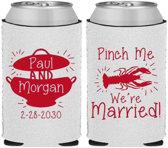 Custom Wedding Neoprene Can Coolers - Crawfish Boil | 288