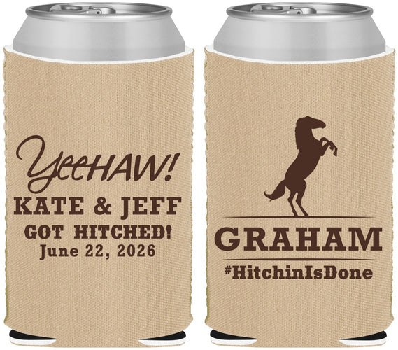 Custom Wedding Neoprene Can Coolers - Got Hitched | 296