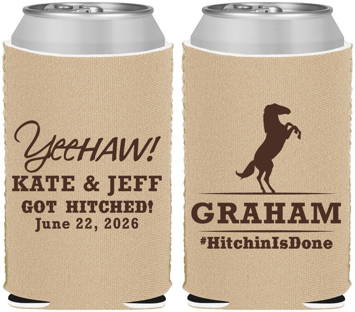 Custom Wedding Neoprene Can Coolers - Got Hitched | 296