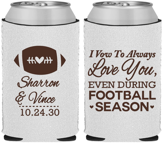 Custom Wedding Neoprene Can Coolers - Football | 302