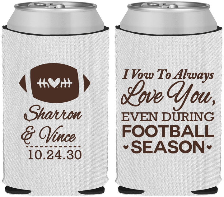 Custom Wedding Neoprene Can Coolers - Football | 302