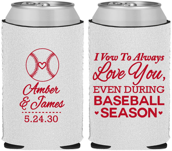 Custom Wedding Neoprene Can Coolers - Baseball | 303