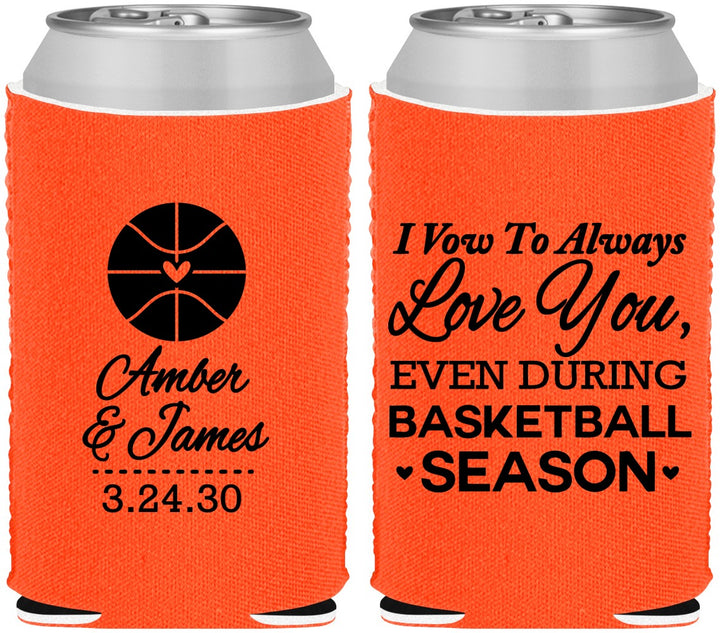 Custom Wedding Neoprene Can Coolers - Basketball | 304