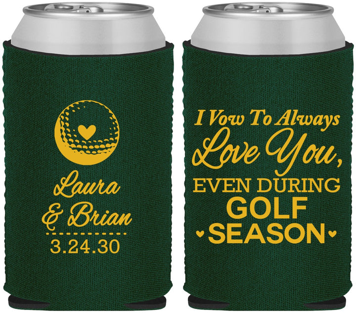 Custom Wedding Neoprene Can Coolers - Golf | 305