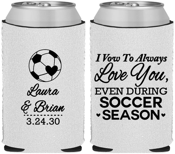 Custom Wedding Neoprene Can Coolers - Soccer | 307