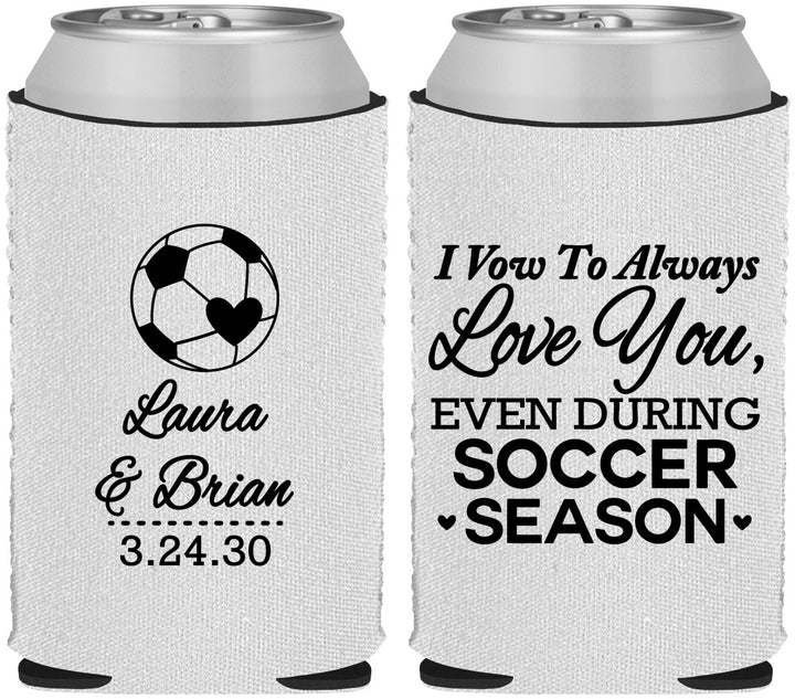 Custom Wedding Neoprene Can Coolers - Soccer | 307