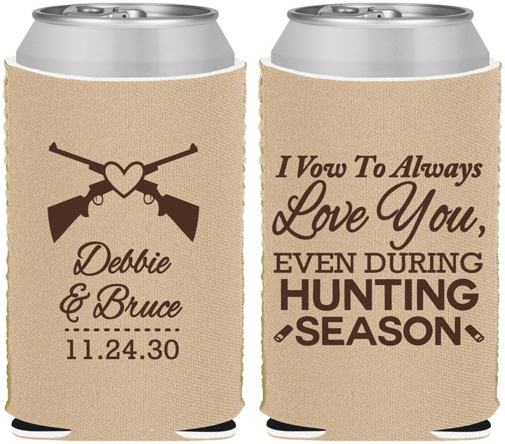 Custom Wedding Neoprene Can Coolers - Hunting | 308