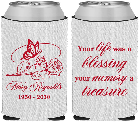 Custom Memorial Neoprene Can Coolers - Life Blessing Memory | 310005
