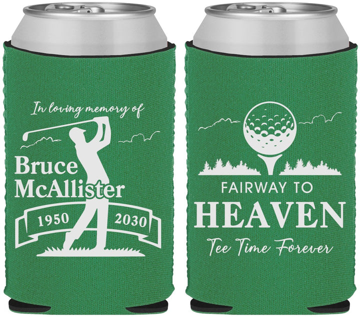 Custom Memorial Neoprene Can Coolers - Fairway To Heavens | 310008