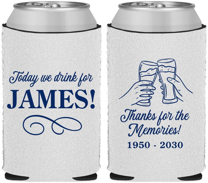 Custom Memorial Neoprene Can Coolers - Thanks For The Memories | 310011
