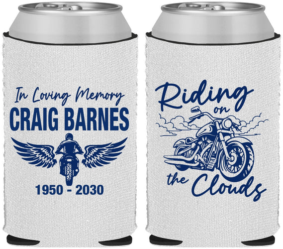 Custom Memorial Neoprene Can Coolers - Riding On The Clouds | 310017