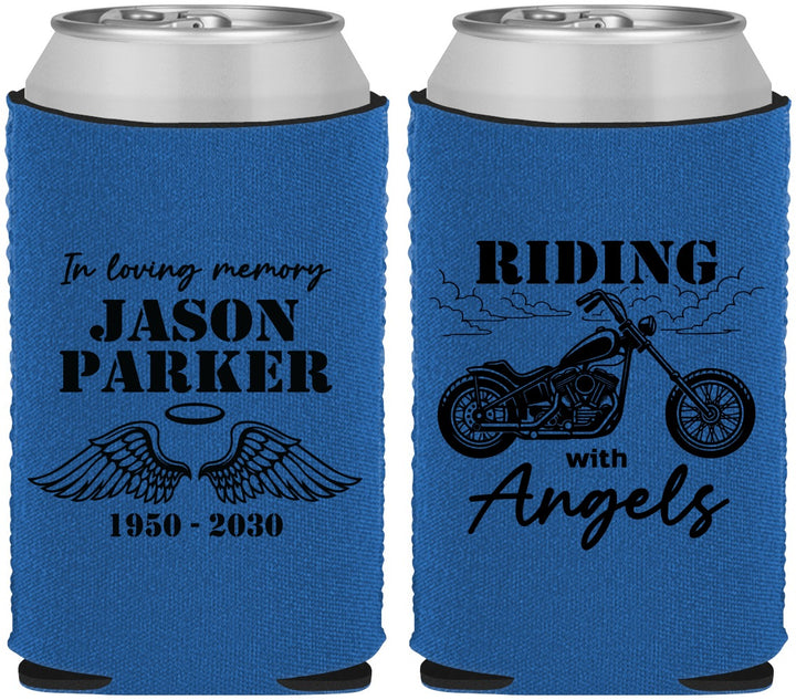 Custom Memorial Neoprene Can Coolers - Riding With Angels | 310018